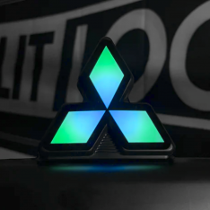 Lit Logos Mitsubishi Diamond RGB Badge